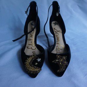 Sam Edelman Tabby 3 Pump Beaded Moon Star Velvet E